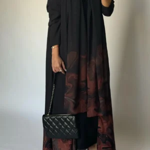 Middle Eastern Loose Open Front Abaya Muslim Women Full Sleeve Printed Abayas Turkey Kaftans Jilbabs Islamic Maxi Dresses - AliExpress 200000345
